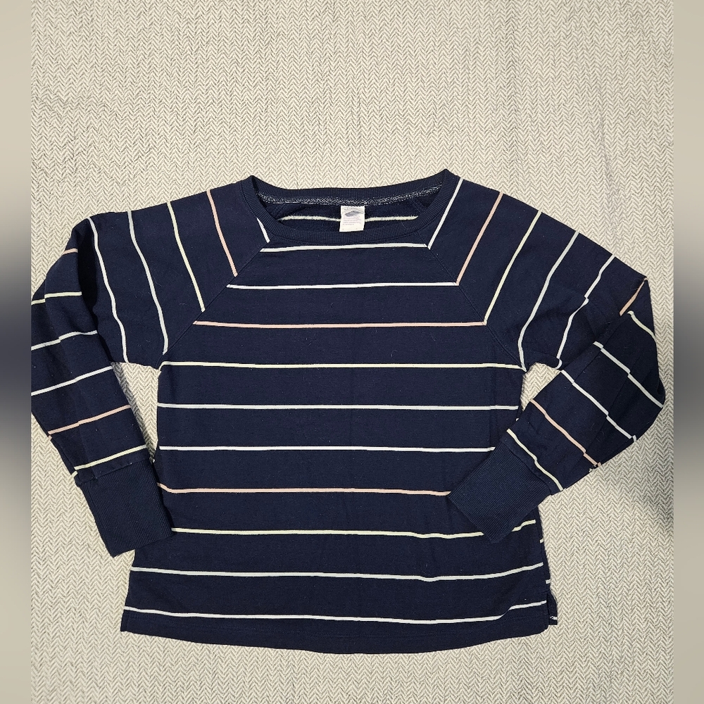 Stars Above Navy and White Striped Long Sleeve Tee